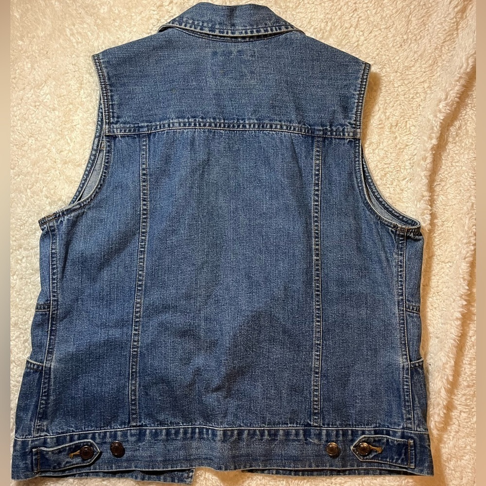 Vintage St. John’s Bay Indigo Buttton Jean Vest - Picture 5 of 6
